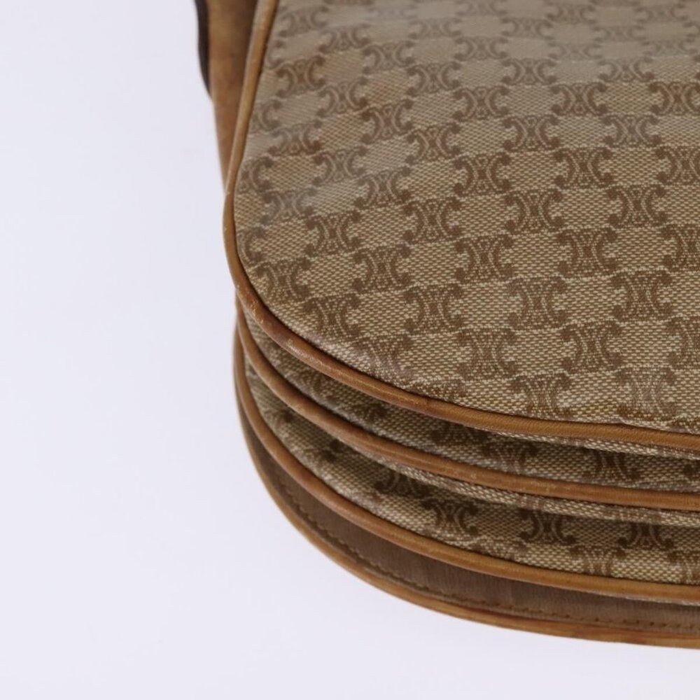 Authentic CELINE Macadam Canvas Shoulder Bag PVC Beige Gold - Picture 4 of 16